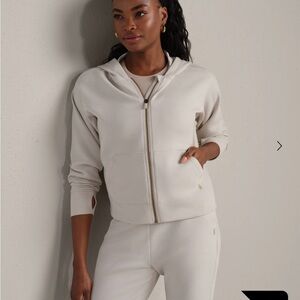 RHONE Light Cream Full-Zip Hoodie